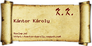 Kántor Károly névjegykártya
